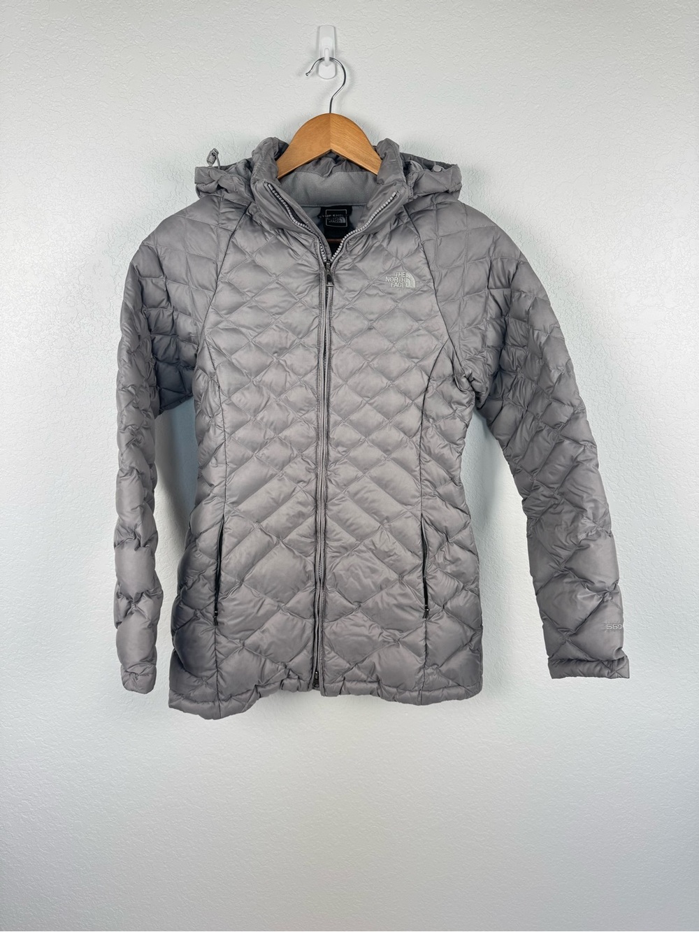 The North Face Women’s Gray Quilted Hooded Puffer Jacket